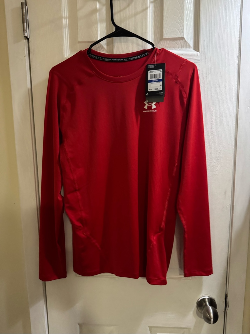 Under Armour Men’s HeatGear Compression Long Sleeve Shirt XL Red NWT